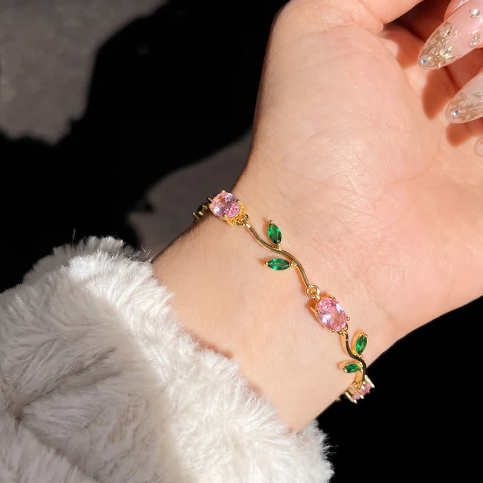 Luminous Tulip Crystal Bracelet