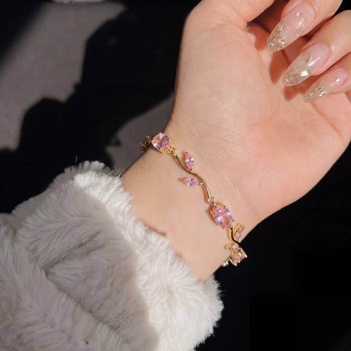 Luminous Tulip Crystal Bracelet