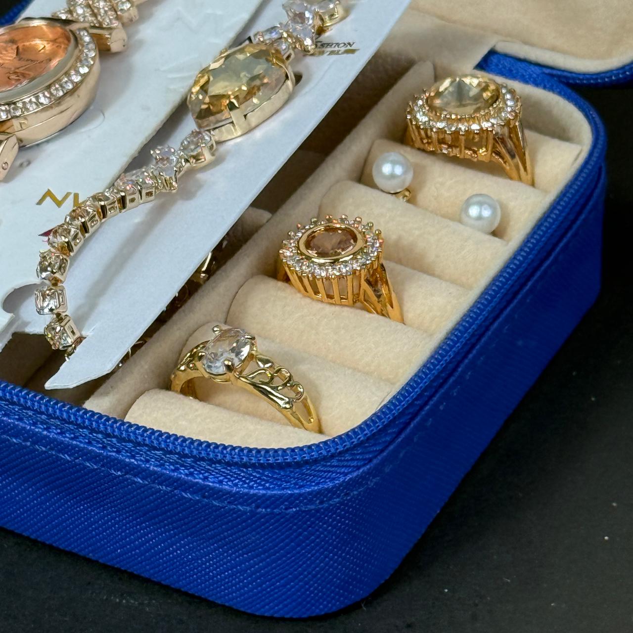 Women’s Gold & Rose Gold Watch & Jewelry Set – Royal Blue Box Edition